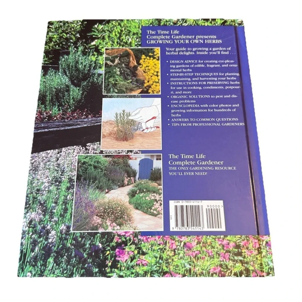 Growing Your Own Herbs Time-life Complete Gardener Coffee Table Book Decor